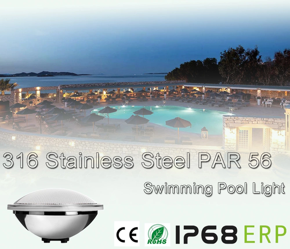 18W V4A/316 Stainless Steel PAR56 Swimming Pool Light -- High Power LED Chip