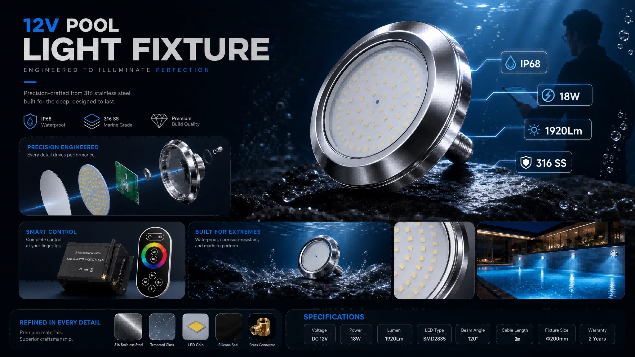 12v pool light fixture