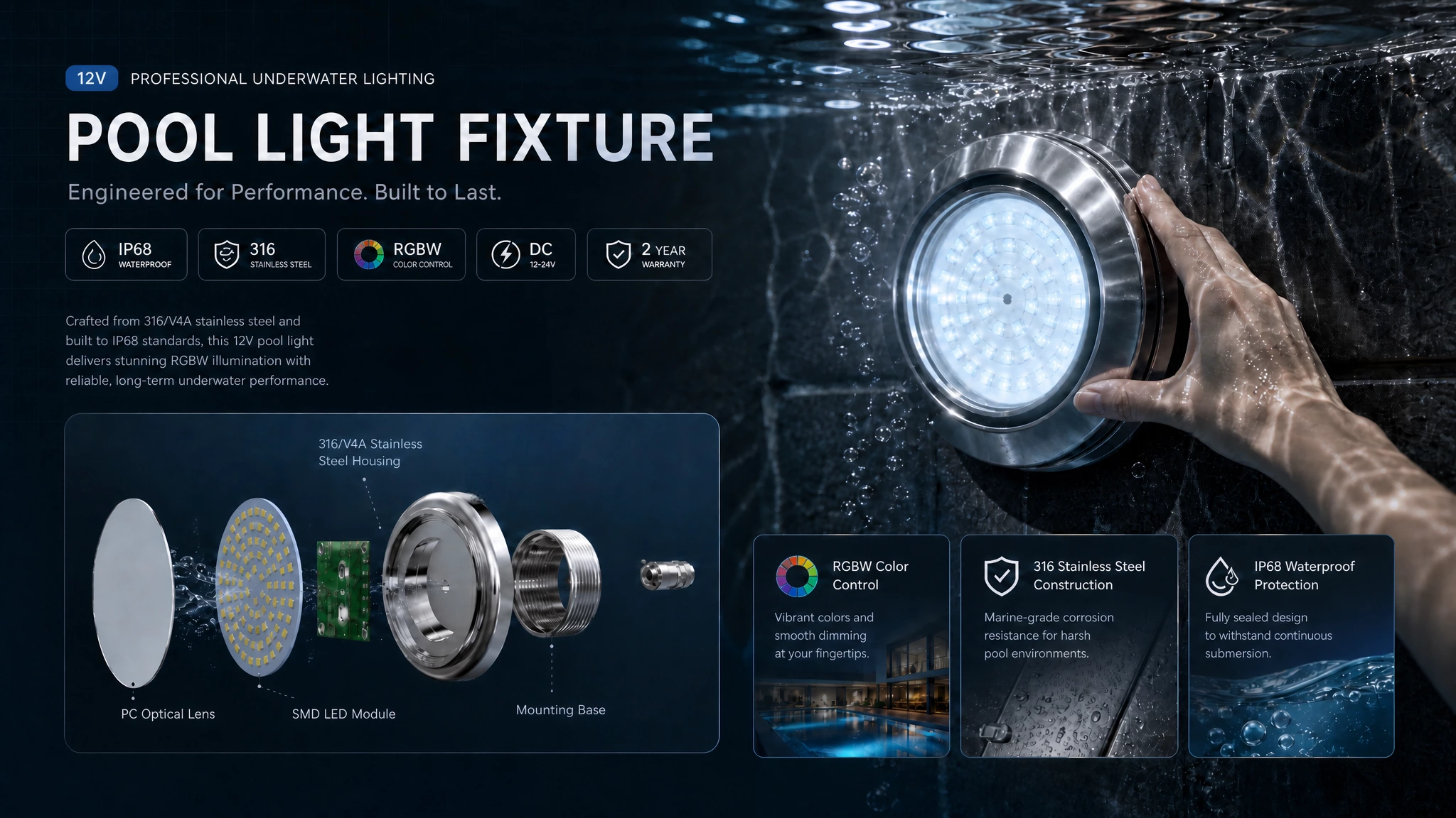12v pool light fixture