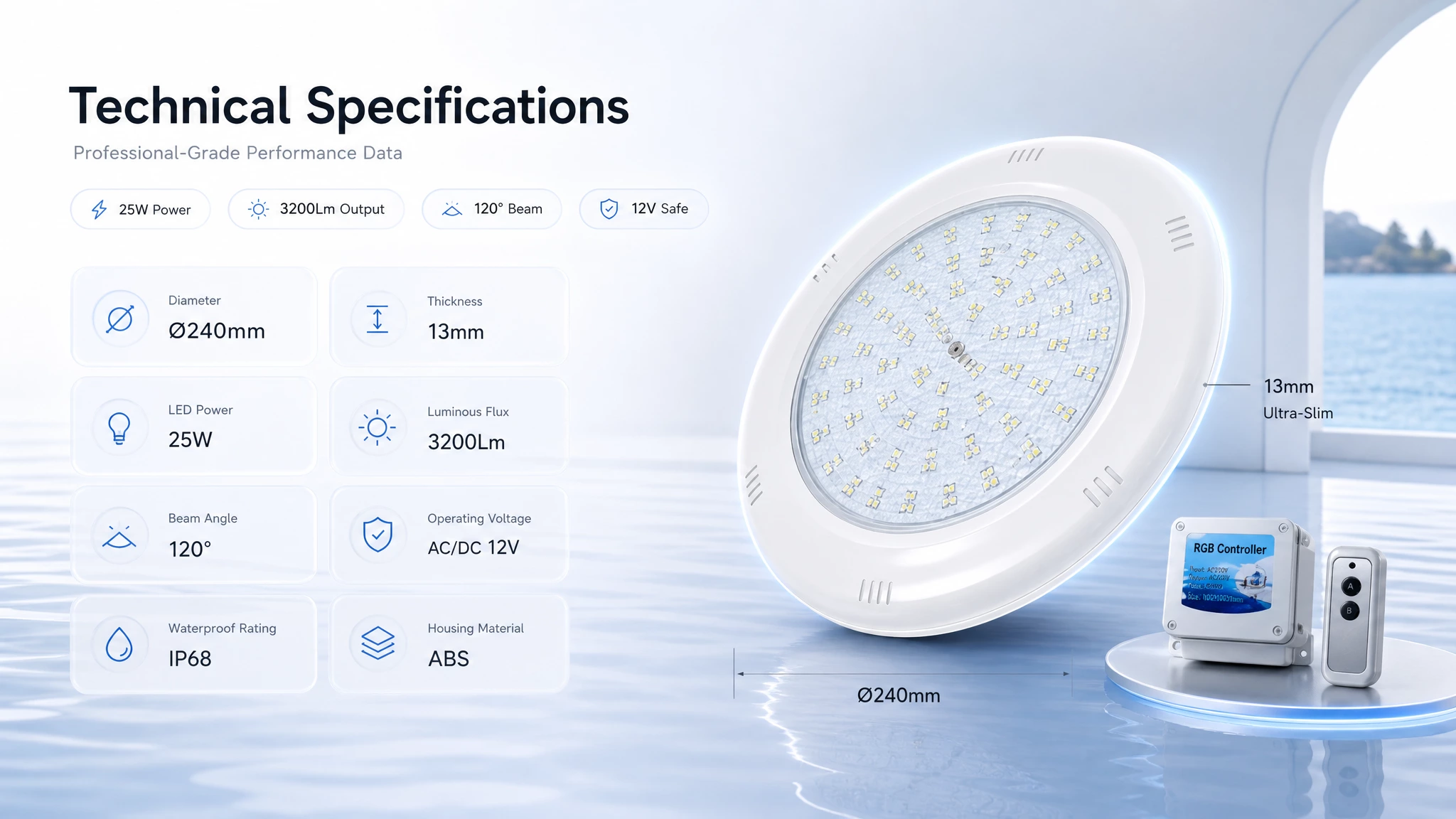 New pool light fixture