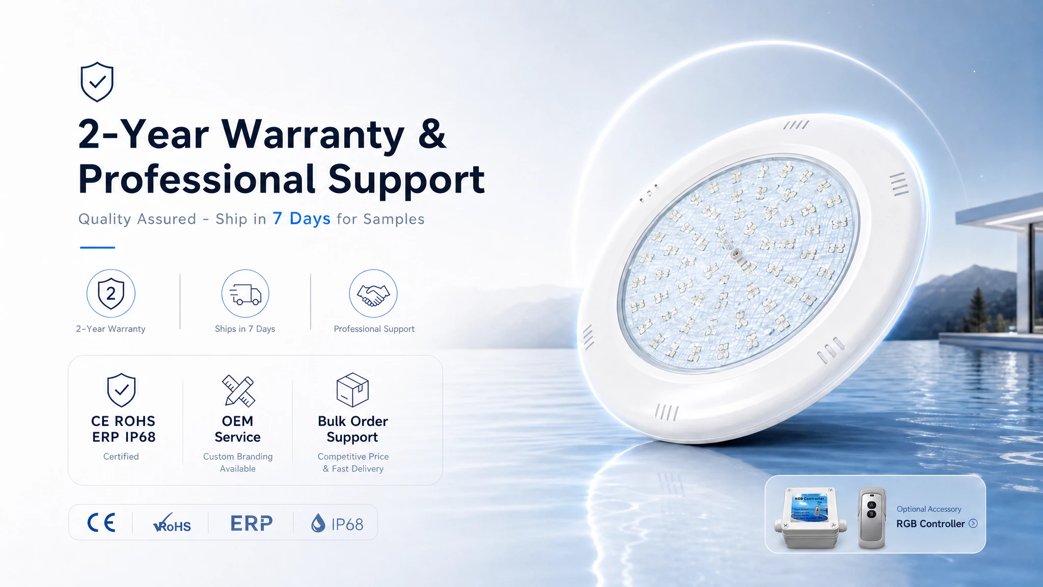 New pool light fixture