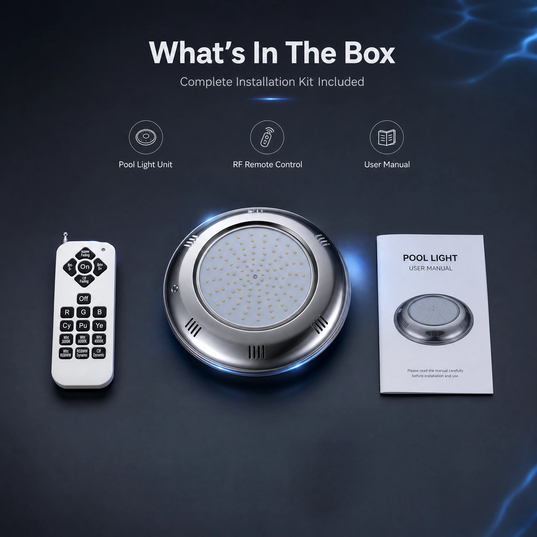 Remote control pool lights