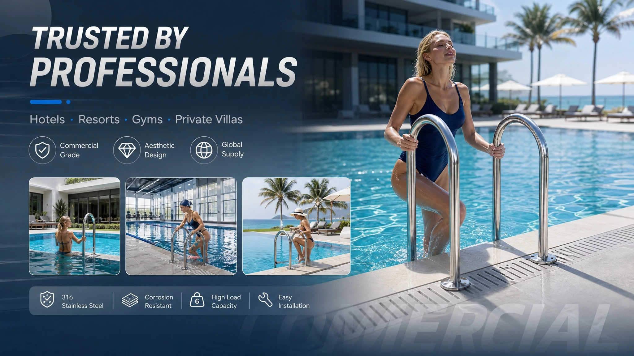316 Stainless Steel Pool Ladder