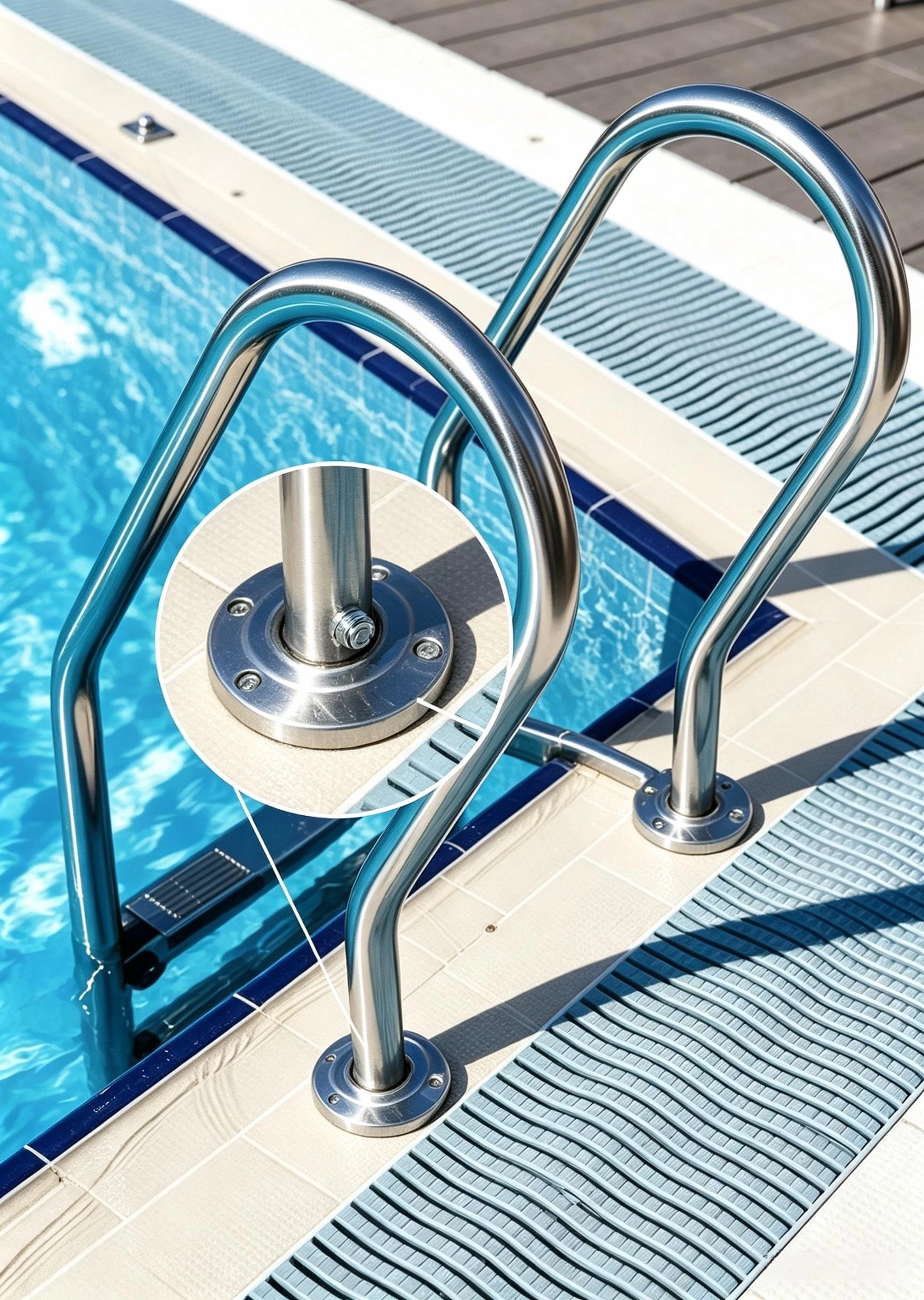 316 stainless steel 3 step pool ladder.