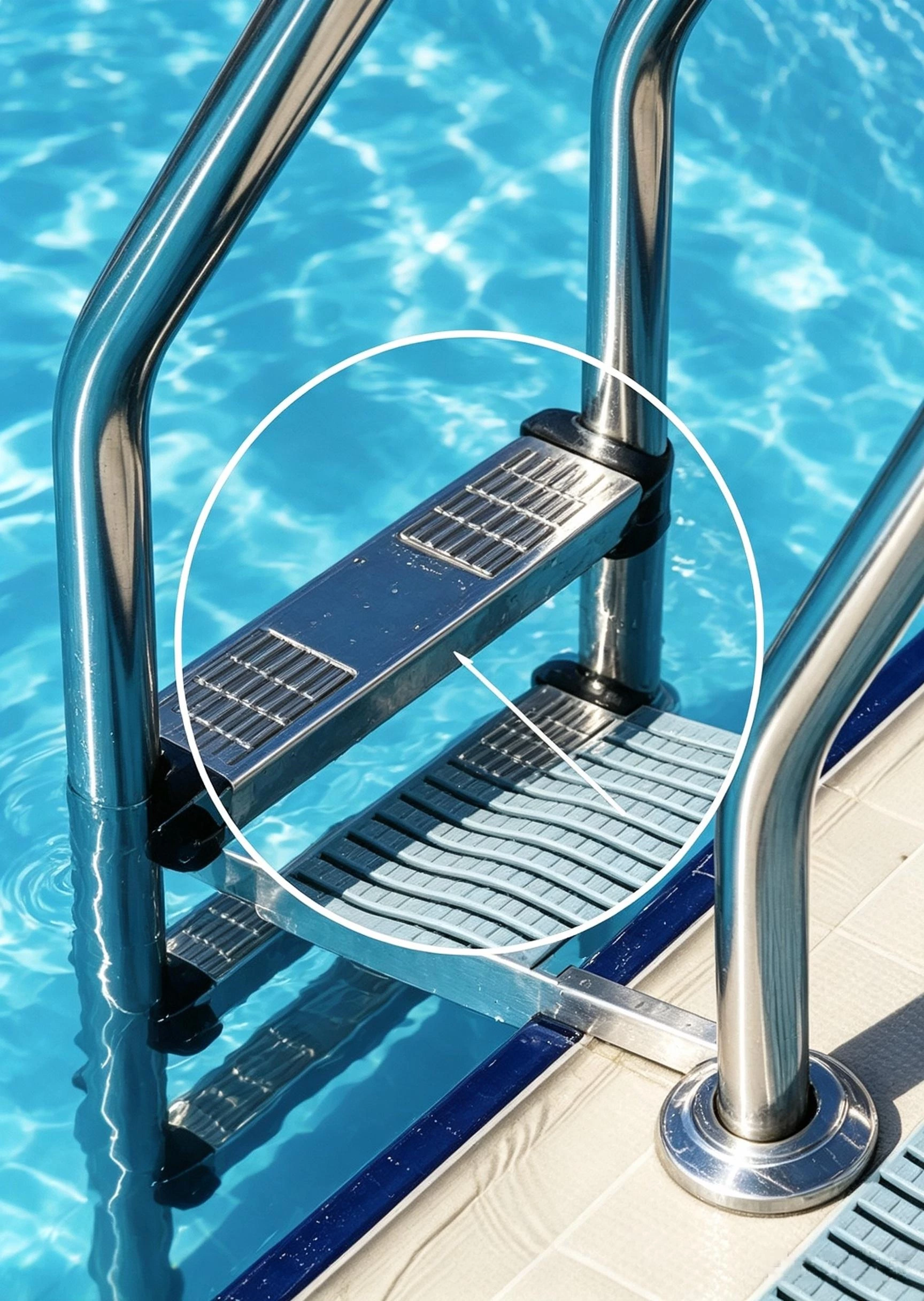 316 stainless steel 3 step pool ladder.